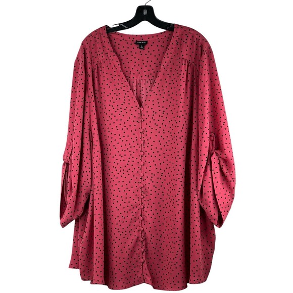 Torrid Women's Plus Size 6 (6X) Romantic Fairy Polka Dot Button Blouse - Picture 1 of 7